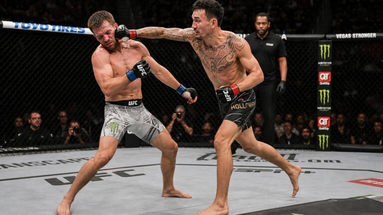 Max Holloway in action for the UFC ahead of his welterweight rematch with Conor McGregor