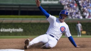 Pete Crow-Armstrong in action for the Chicago Cubs