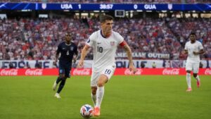 Christian Pulisic in action for the United States USMNT at the 2026 FIFA World Cup