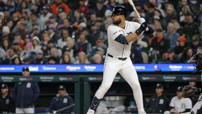 Riley Greene batting for the Detroit Tigers