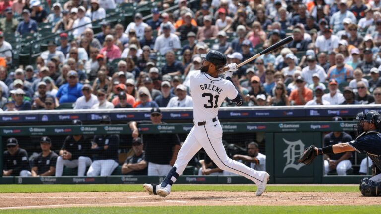 Riley Greene in action for the Detroit Tigers