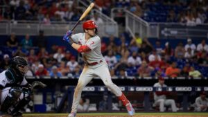 Trea Turner batting for the Philadelphia Phillies