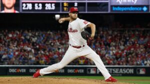Zack Wheeler pitching for the Philadelphia Phillies