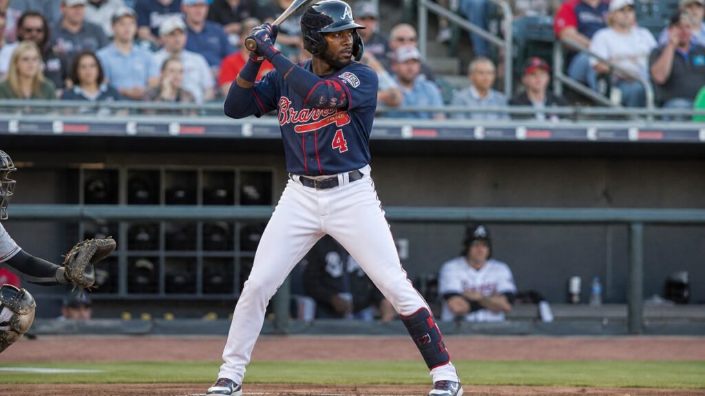 Andrew McCutchen batting for the Atlanta Braves Triple-A affiliate before his release