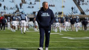 Bill Belichick on the sideline ahead of his college football coaching debut with North Carolina