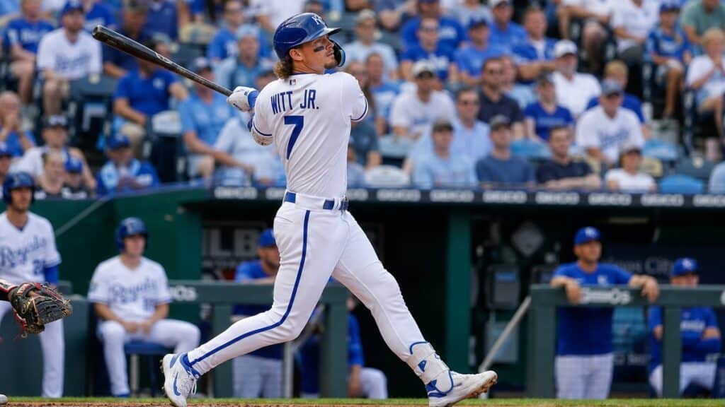 Bobby Witt Jr. in action for the Kansas City Royals