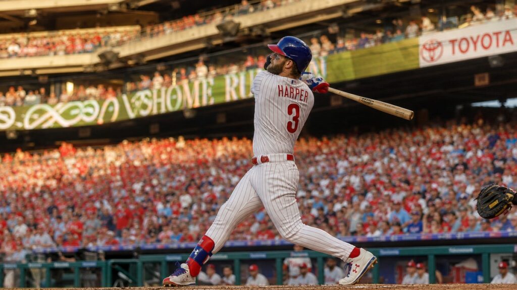 Bryce Harper in action for Philadelphia Phillies