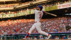 Bryce Harper in action for Philadelphia Phillies