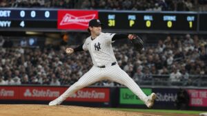 Cam Schlittler in action for the New York Yankees