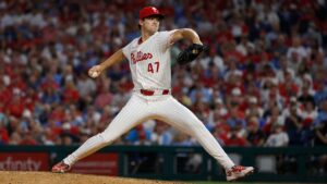 Andrew Painter pitching for the Philadelphia Phillies at Citizens Bank Park