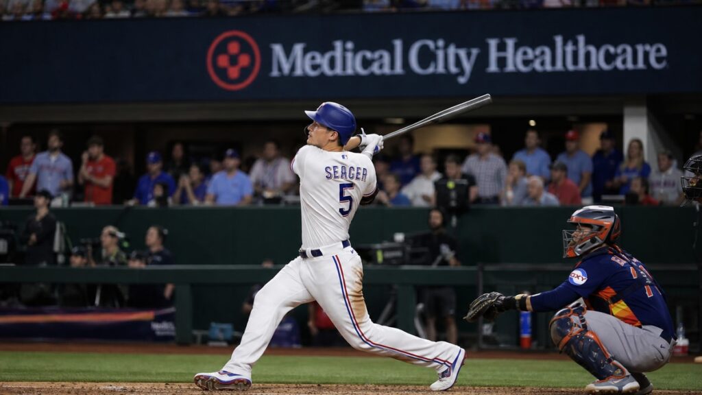 Corey Seager in action for the Texas Rangers