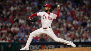 Cristopher Sanchez pitching for the Philadelphia Phillies