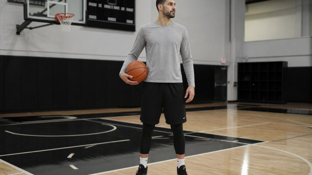 Enes Kanter Freedom, retired NBA center, holding a basketball on a practice court