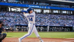Jac Caglianone in action for the Kansas City Royals