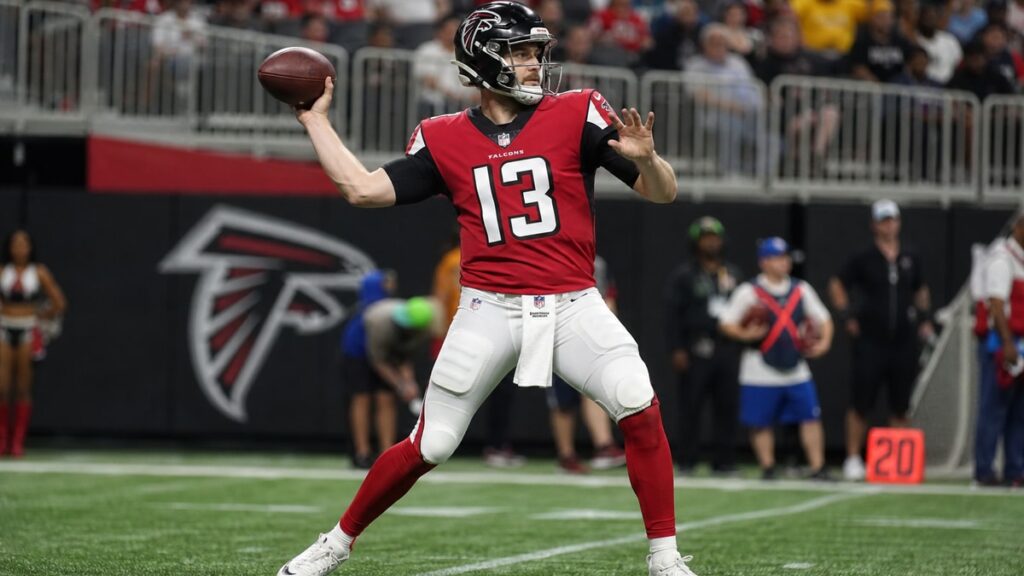 Cooper Rush throwing a pass for the Atlanta Falcons
