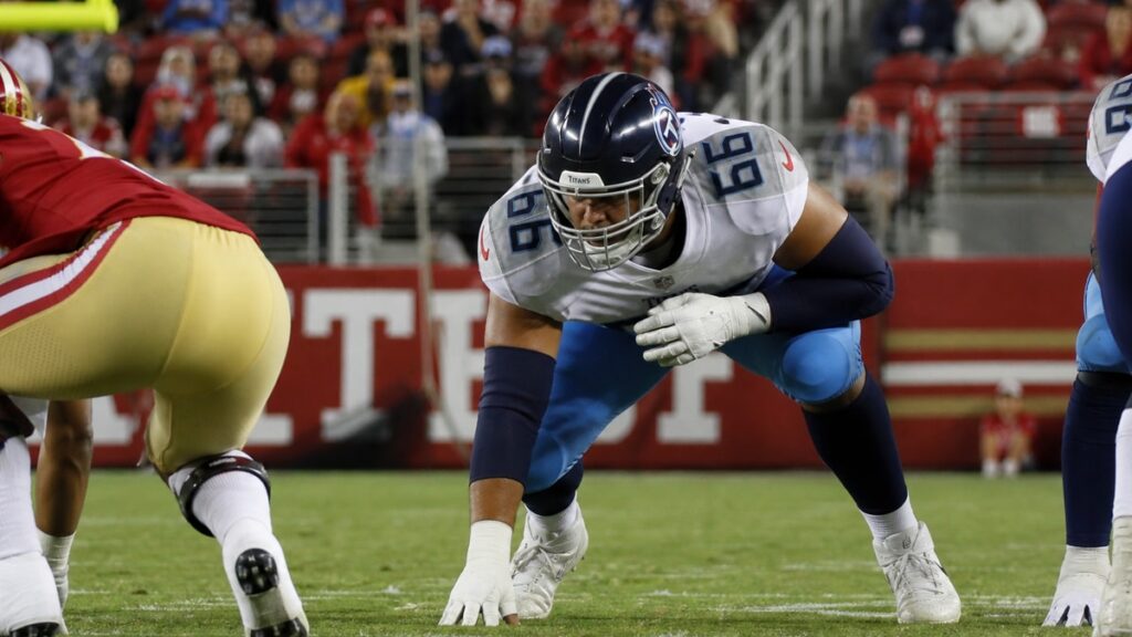 Kevin Winston Jr. making a play for the Tennessee Titans during preseason practice