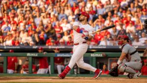 Kyle Schwarber in action for the Philadelphia Phillies