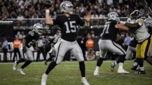 Fernando Mendoza in action for the Las Vegas Raiders