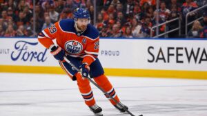 Leon Draisaitl skating for the Edmonton Oilers