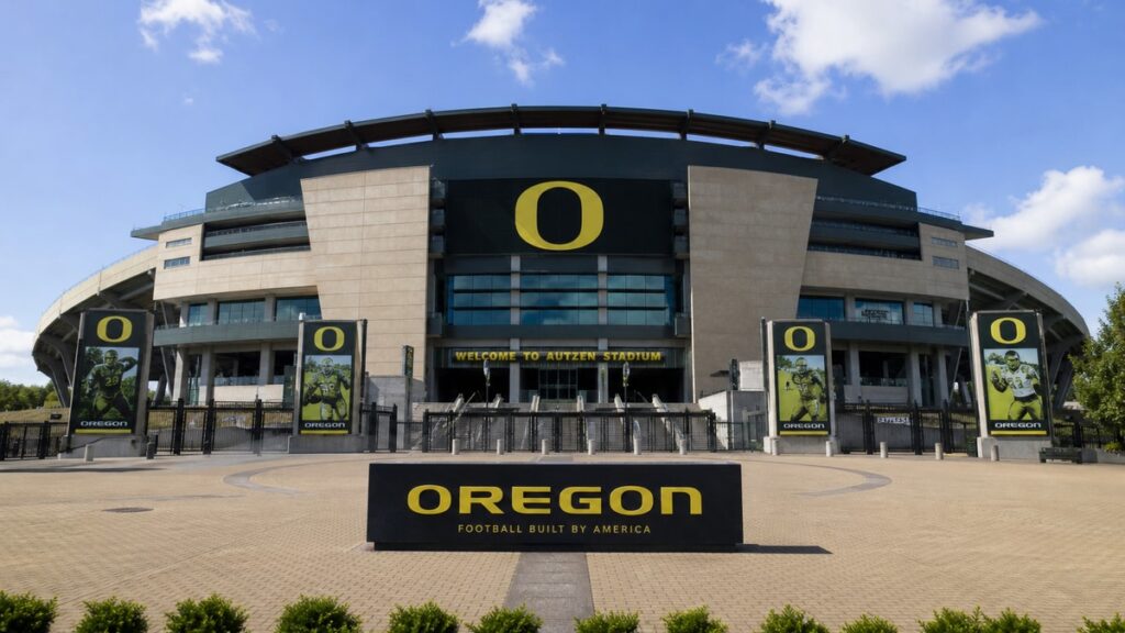 Autzen Stadium, home of the Oregon Ducks, in Eugene, Oregon