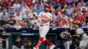 Kyle Schwarber in action for the Philadelphia Phillies