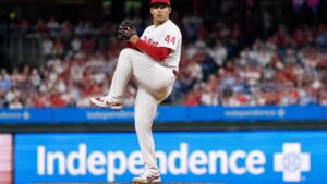 Jesus Luzardo pitching in his windup delivery for the Philadelphia Phillies