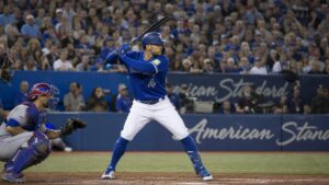 George Springer batting for the Toronto Blue Jays at Rogers Centre