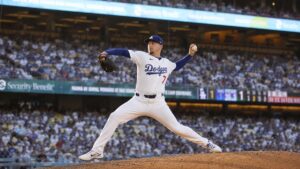 Blake Snell in action for the Los Angeles Dodgers