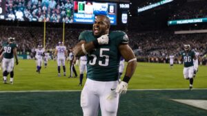 Brandon Graham celebrating on the field for the Philadelphia Eagles