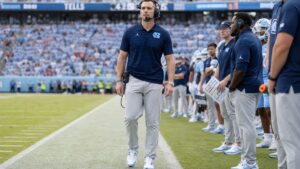 Brian Belichick on the North Carolina Tar Heels sideline as defensive coordinator