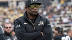 Deion Sanders on the Colorado Buffaloes sideline