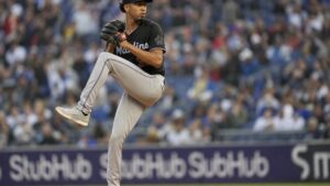 Eury Perez pitching for the Miami Marlins