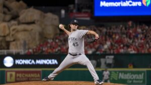 Gerrit Cole pitching for the New York Yankees