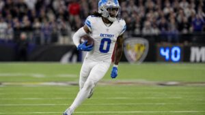 Jahmyr Gibbs in action for the Detroit Lions
