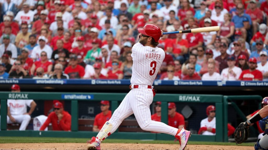 Bryce Harper in action for Philadelphia Phillies