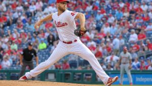 Zack Wheeler pitching for the Philadelphia Phillies