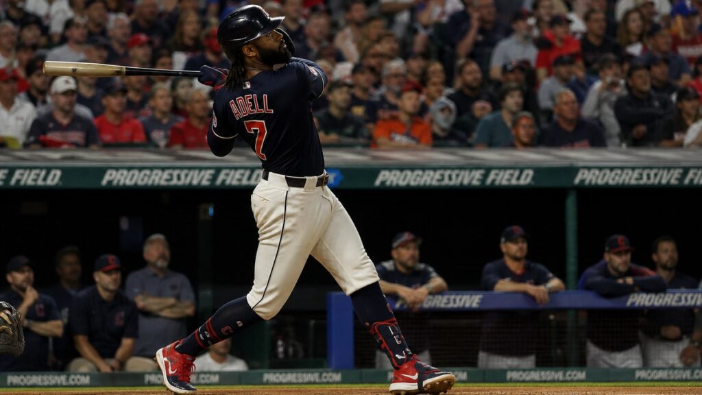 Jo Adell in action for the Cleveland Guardians