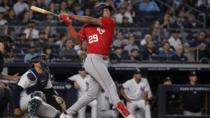 James Wood in action for the Washington Nationals