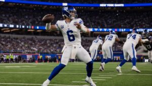 Jaxson Dart in action for the New York Giants