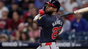 Michael Harris II in action for the Atlanta Braves