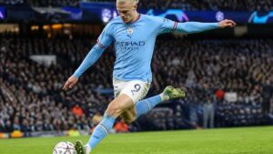 Erling Haaland in action for Manchester City