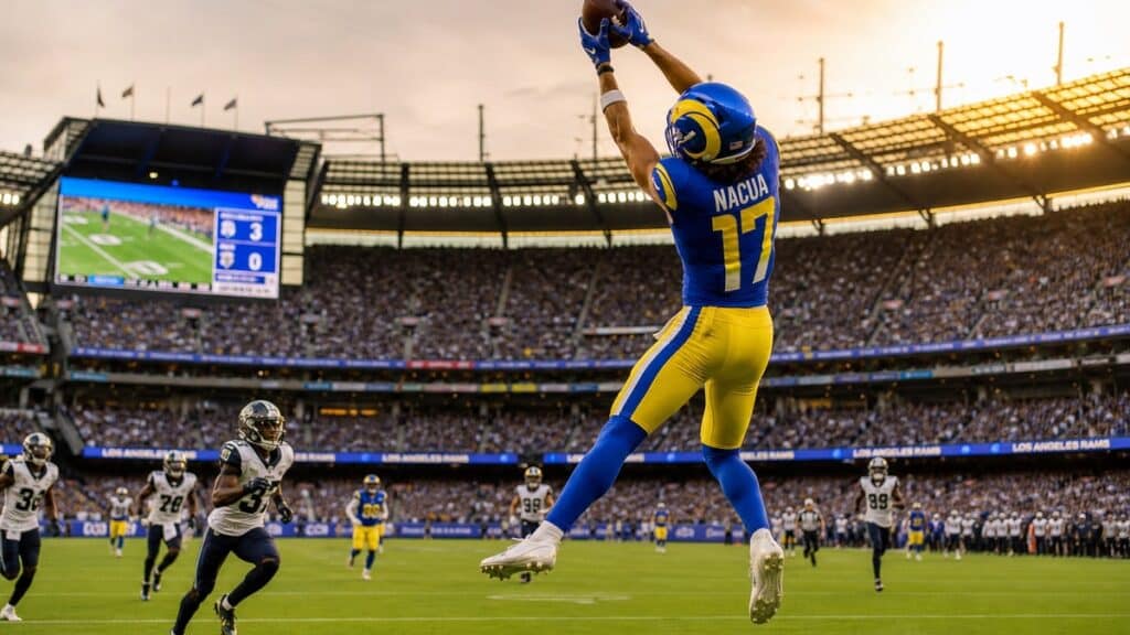 Puka Nacua in action for the Los Angeles Rams