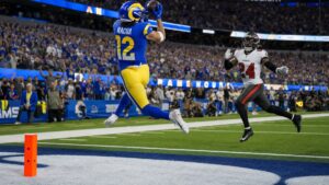 Puka Nacua in action for Los Angeles Rams