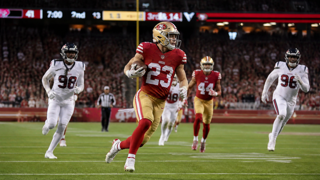 Christian McCaffrey in action for the San Francisco 49ers