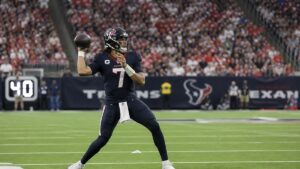 C.J. Stroud throwing a pass for the Houston Texans