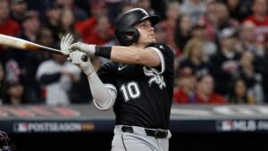 Chase Meidroth batting for the Chicago White Sox during the 2026 postseason